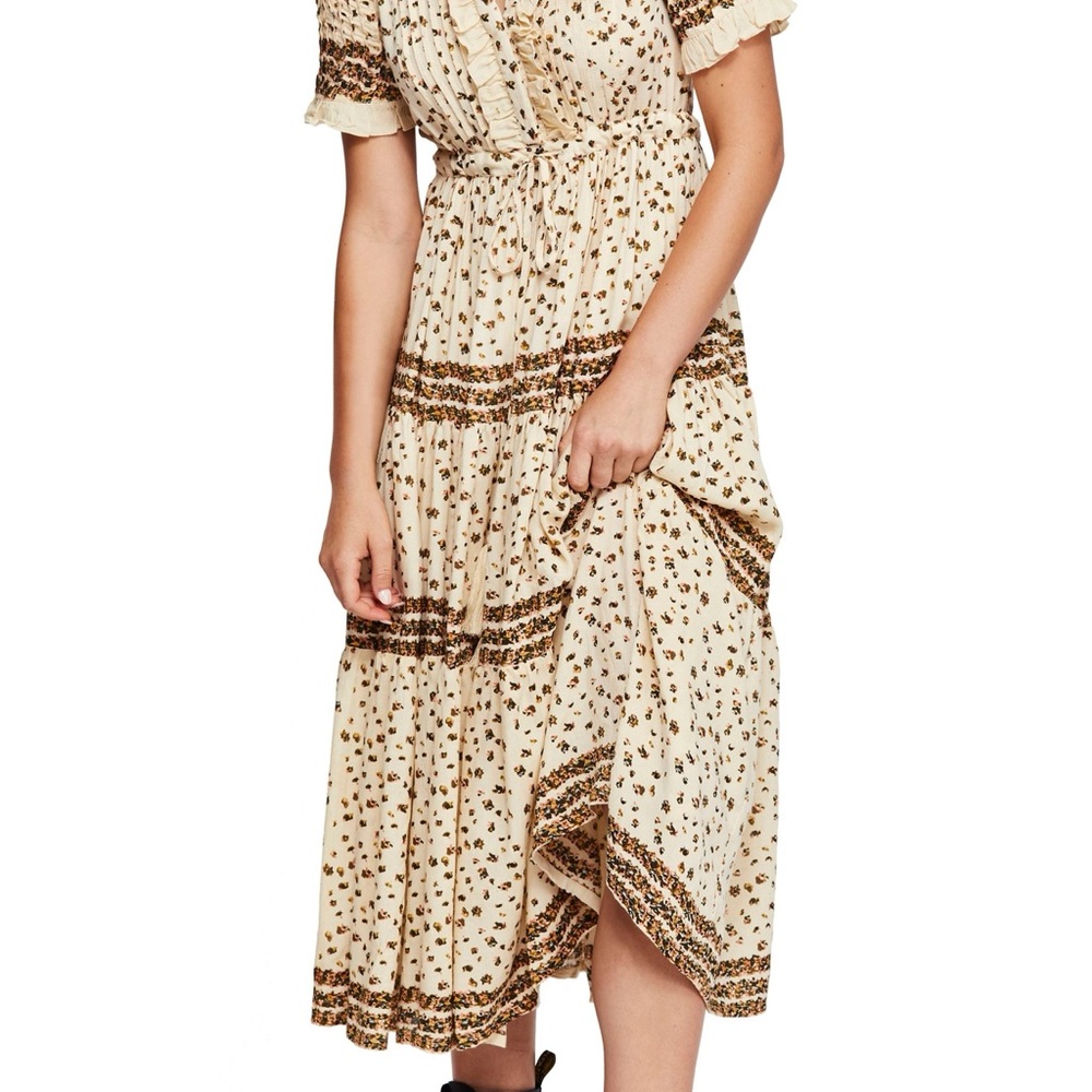 Floral Free People Cream Midi Dress